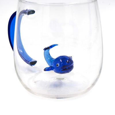 Blue Fish Glass Mug