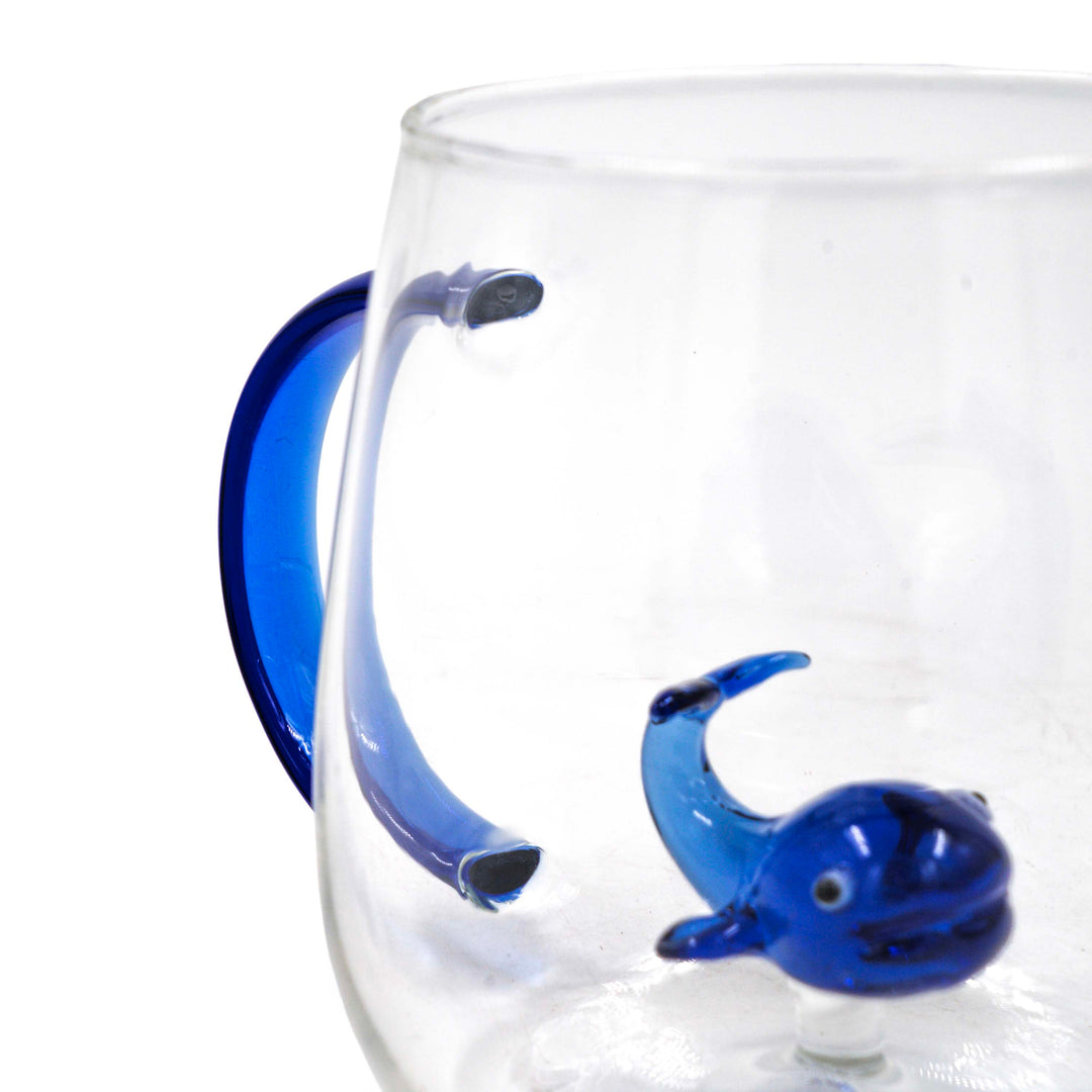 Blue Fish Glass Mug