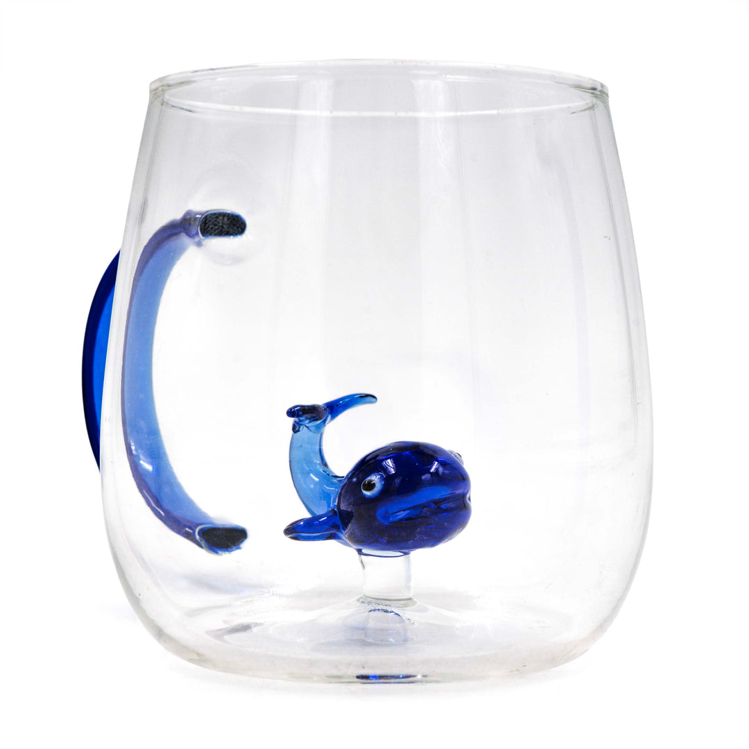 Blue Fish Glass Mug