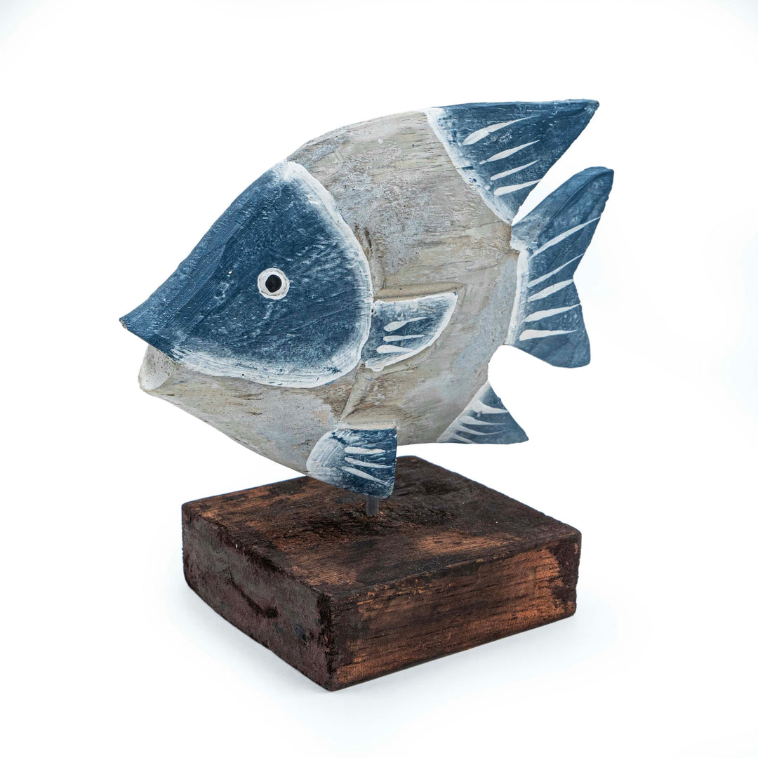 Albizia Wooden Fish On Stand