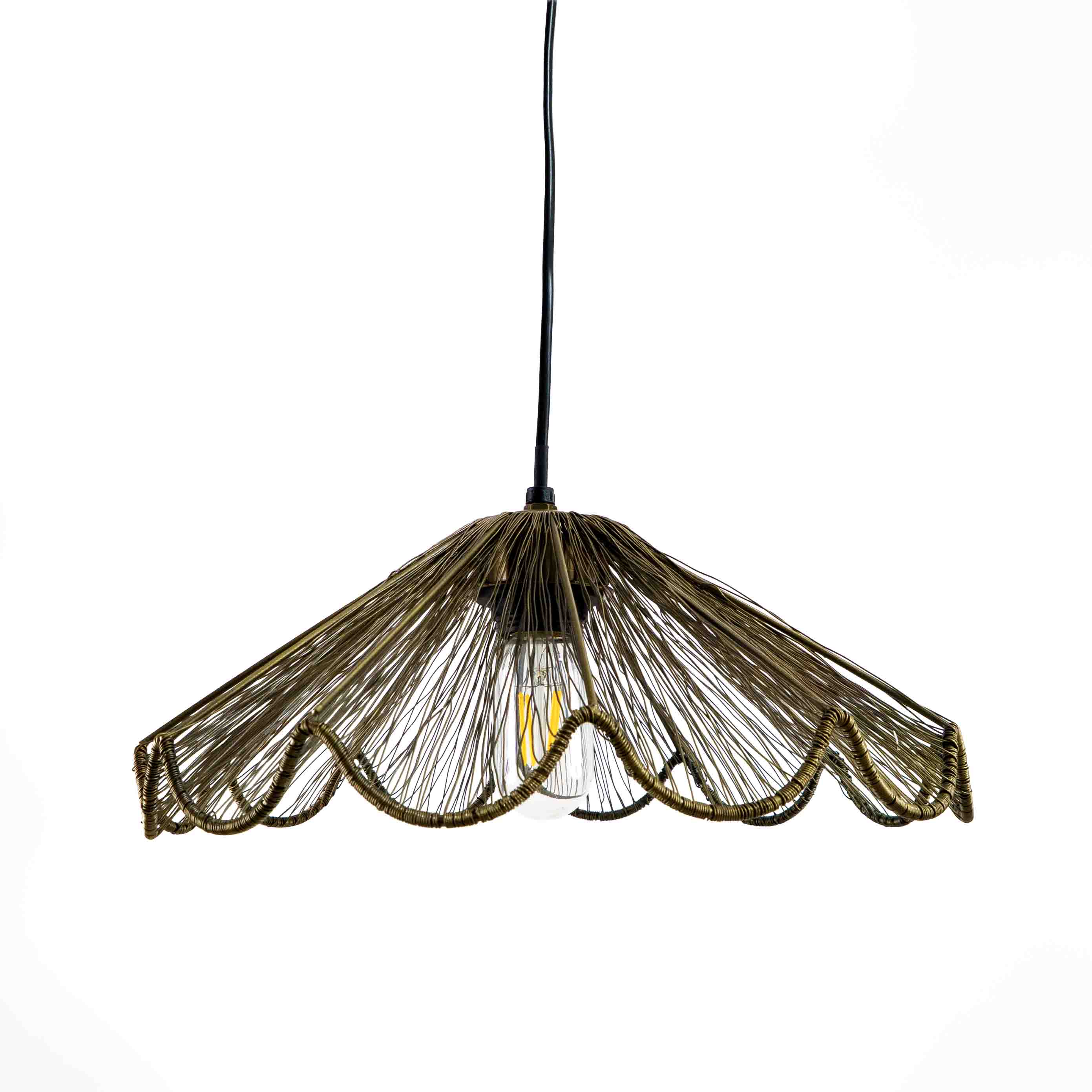Ribbed Bell Hanging Light