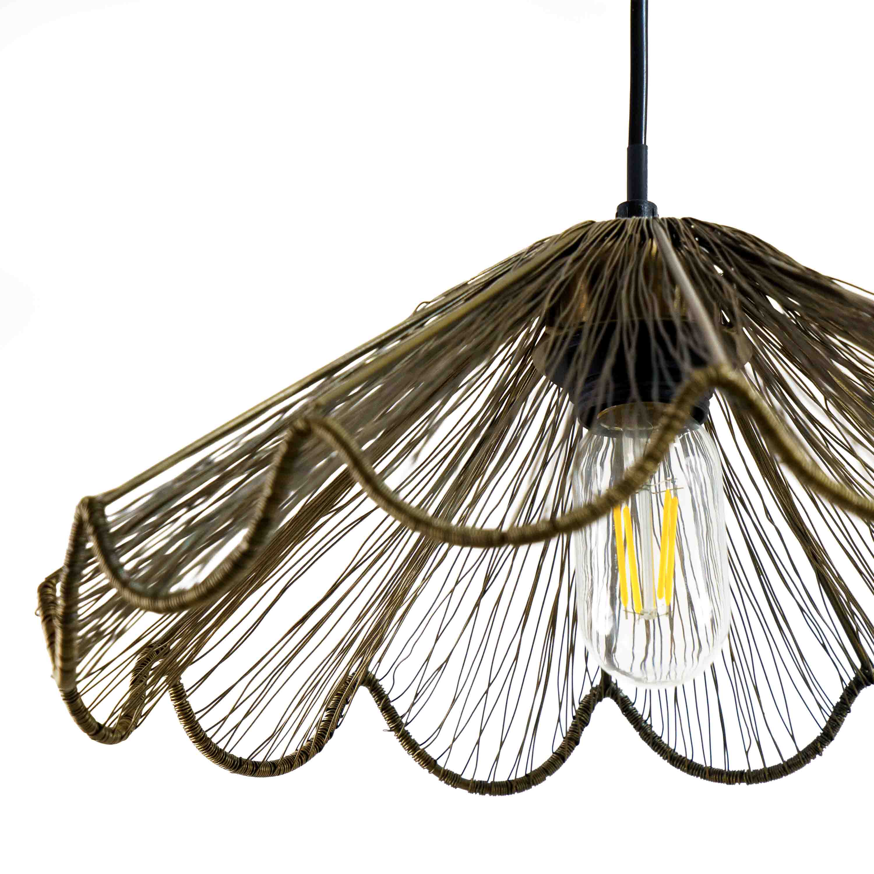 Ribbed Bell Hanging Light