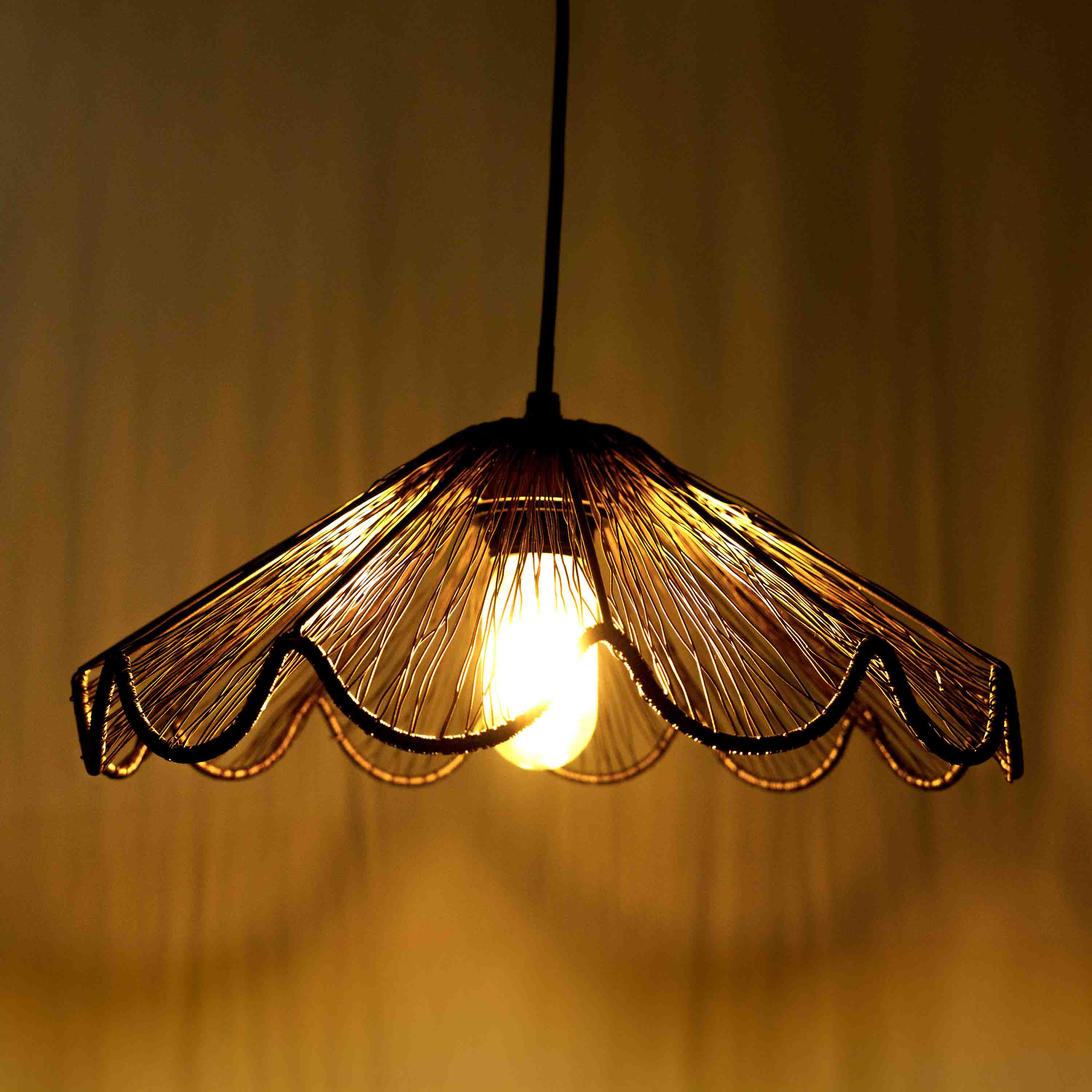 Ribbed Bell Hanging Light