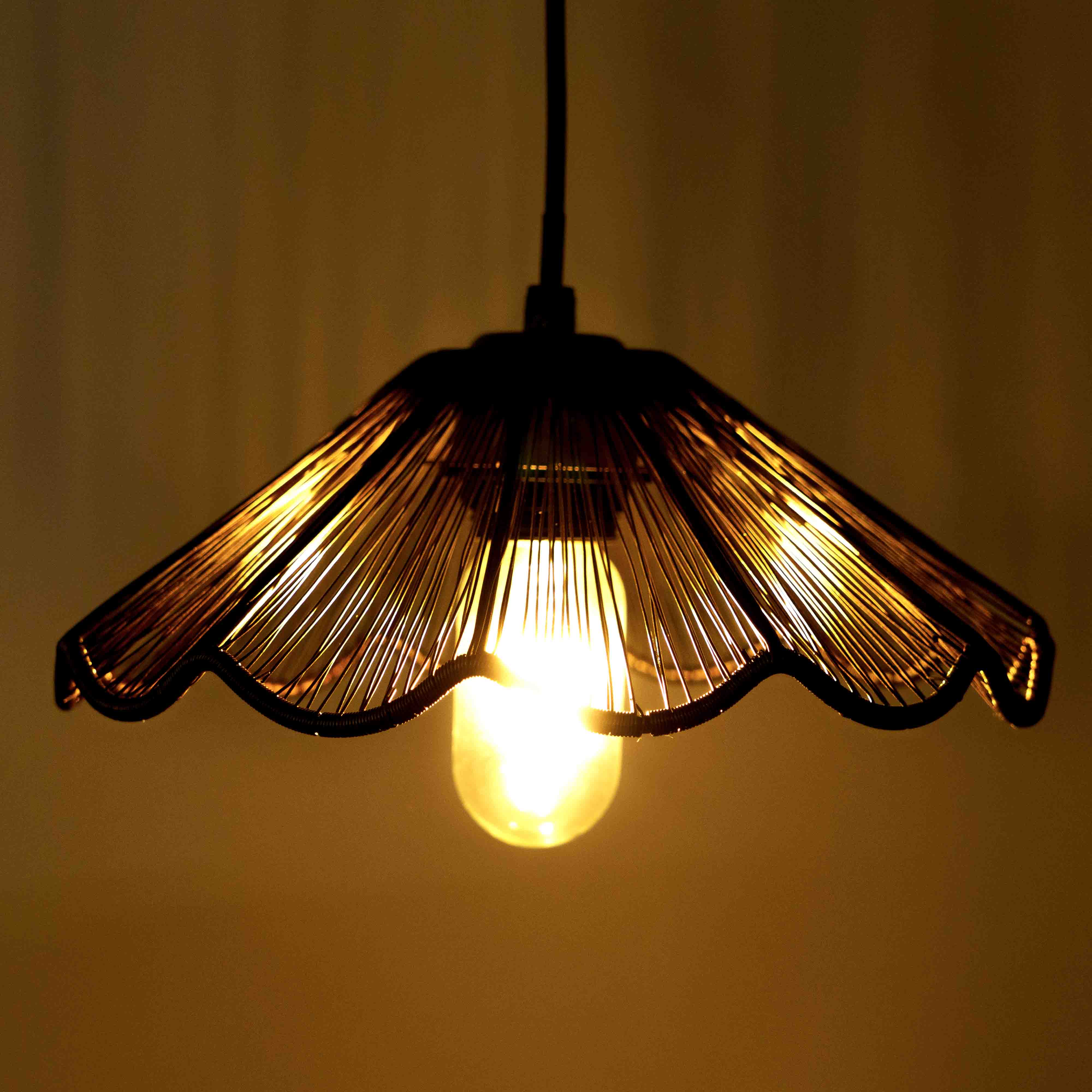 Ribbed Bell Hanging Light