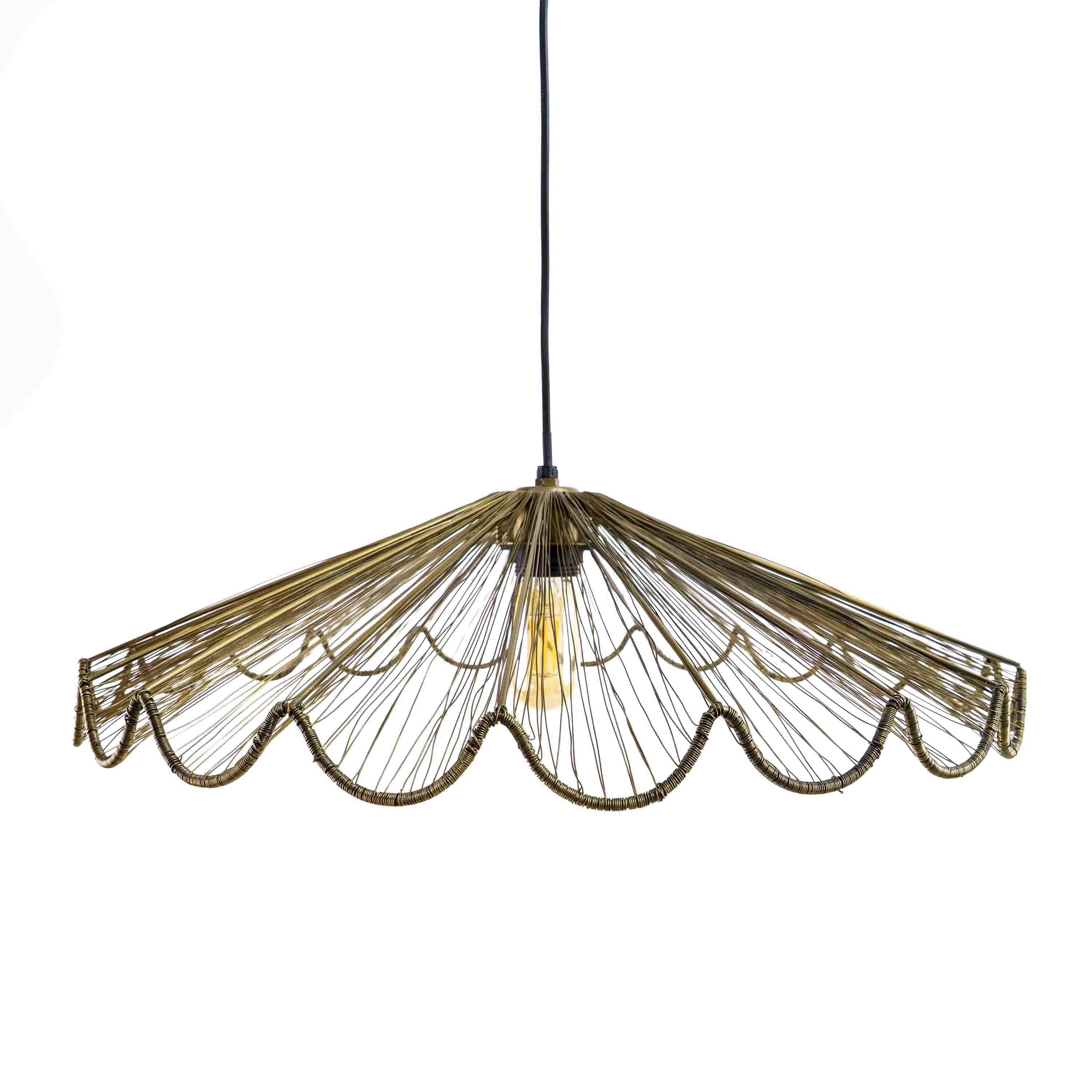 Ribbed Bell Hanging Light