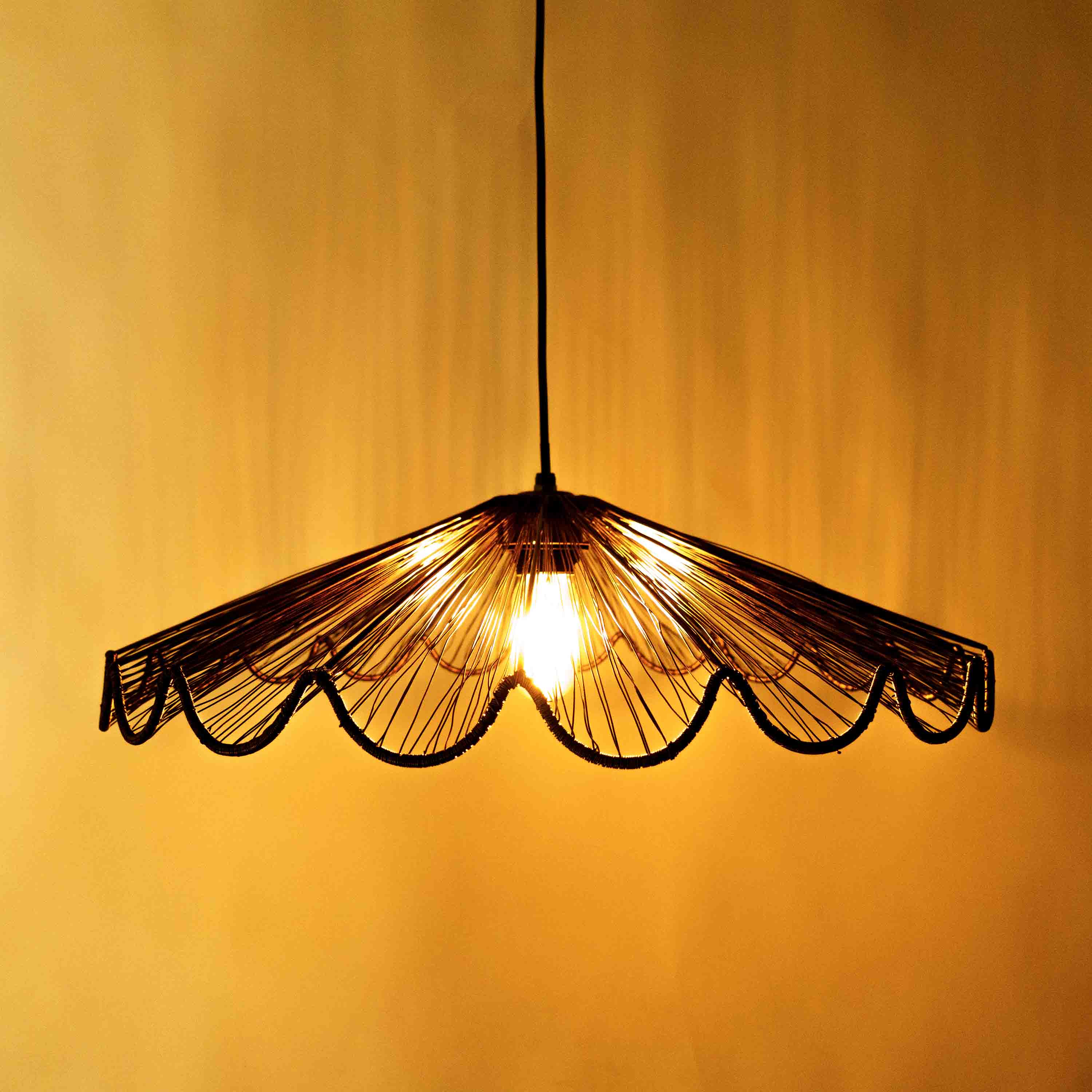 Ribbed Bell Hanging Light