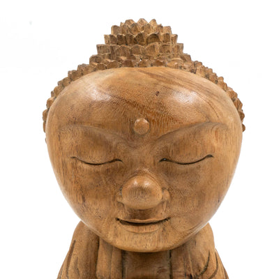 Suar Wooden Meditating Monk