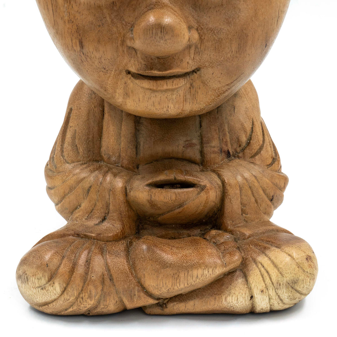 Suar Wooden Meditating Monk