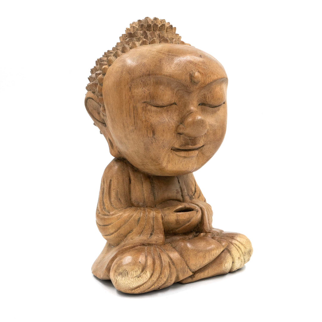 Suar Wooden Meditating Monk