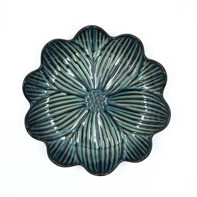 Mona Flower Shaped Plate - Blue