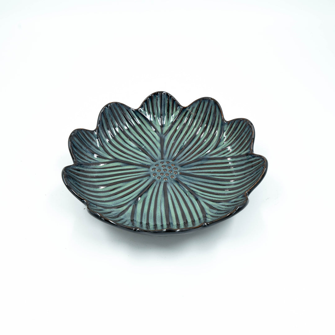 Mona Flower Shaped Plate - Blue