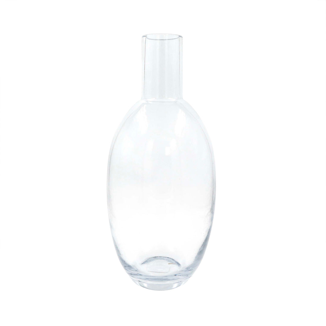 Tall Neck Oval Glass Vase