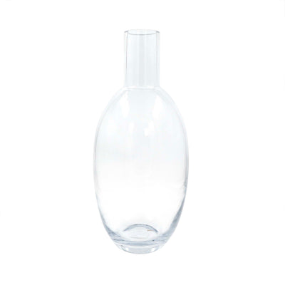 Tall Neck Oval Glass Vase