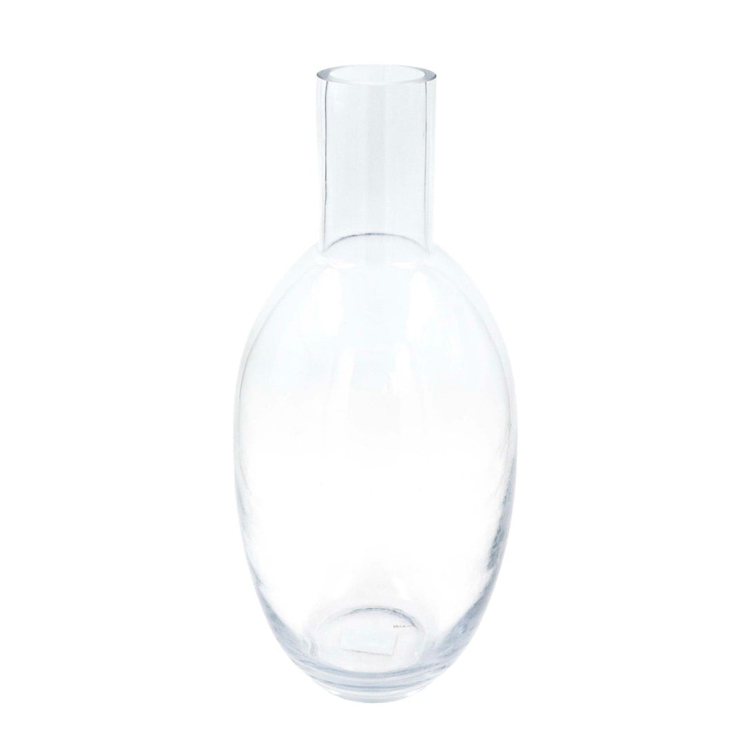 Tall Neck Oval Glass Vase