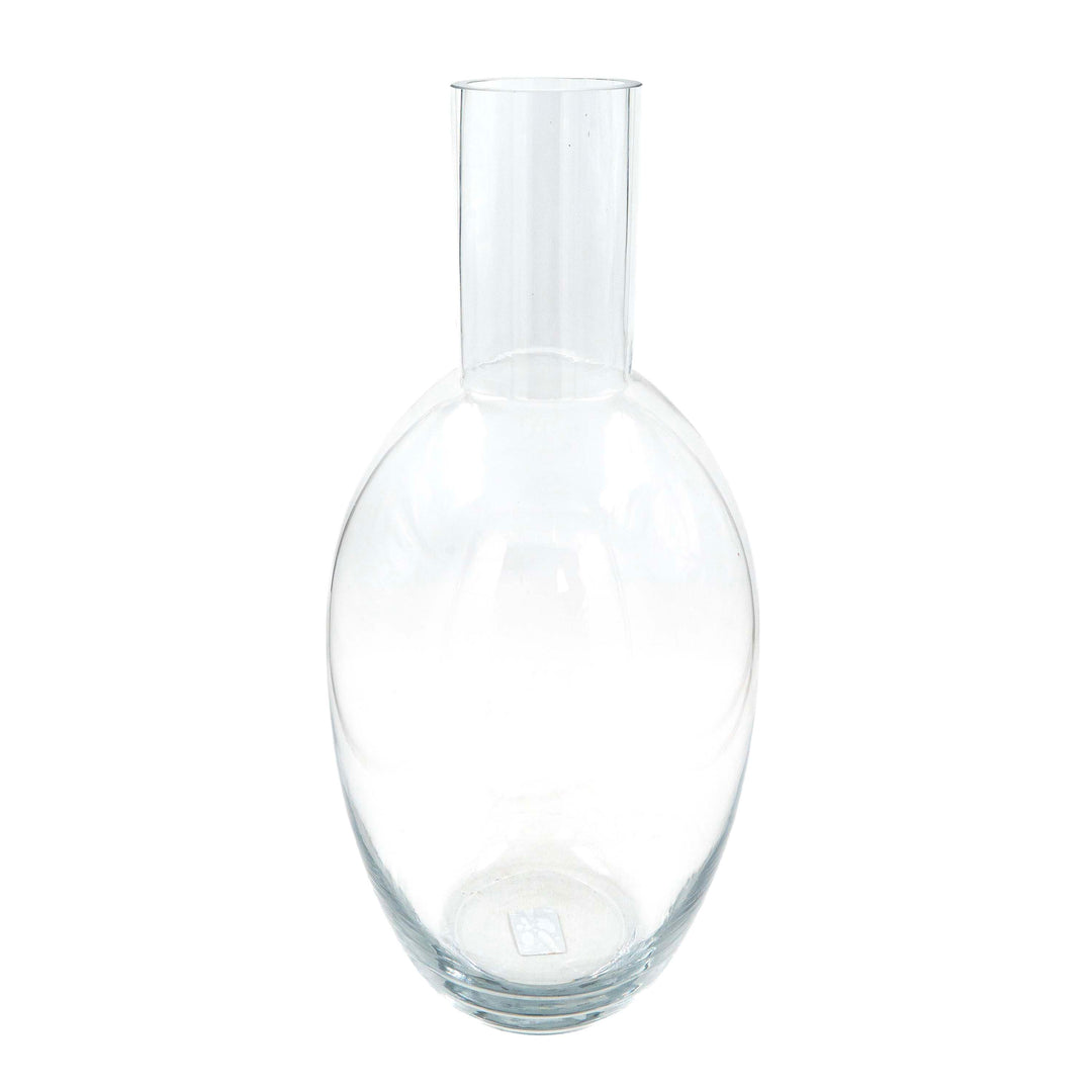 Tall Clear Globe Glass Floor Vase