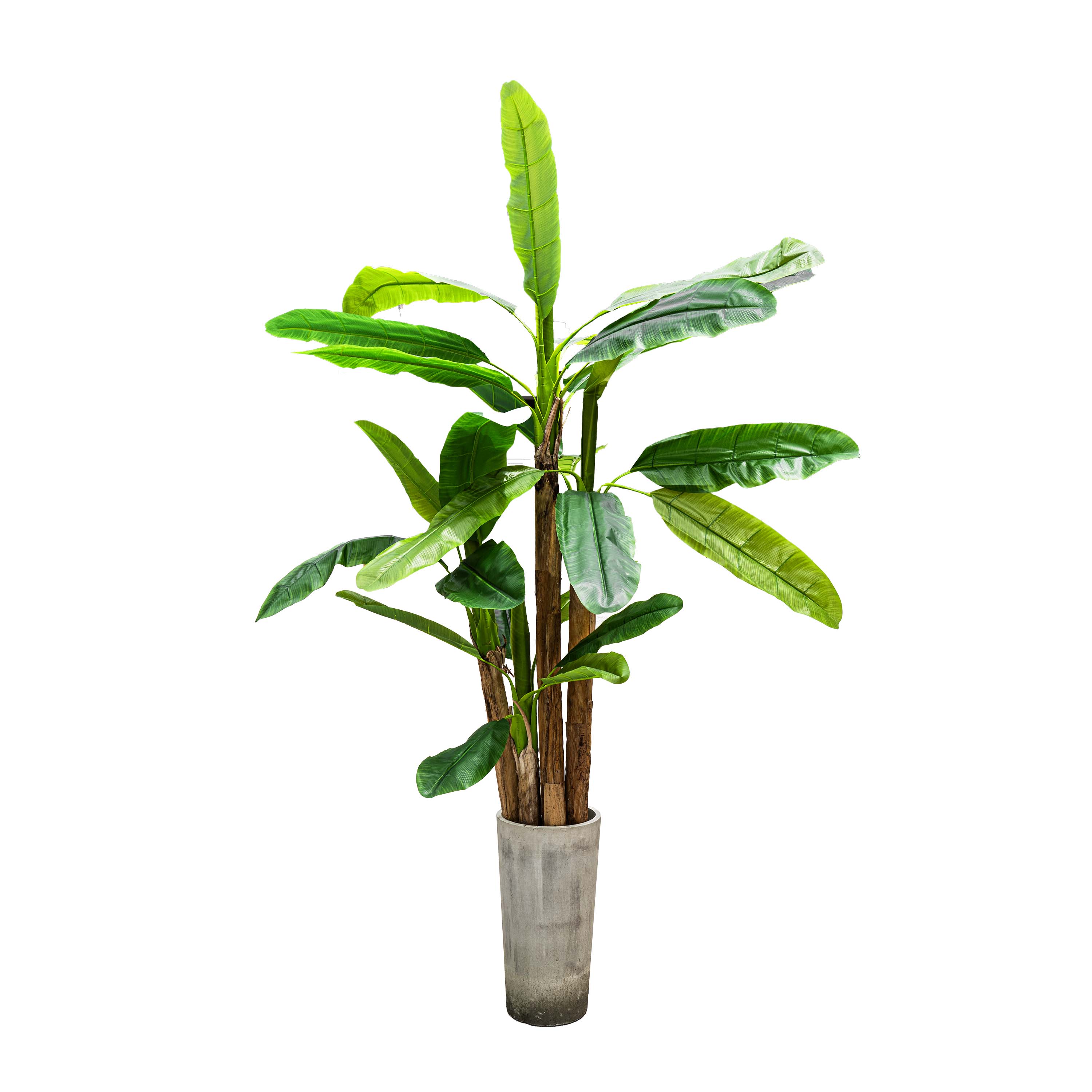 Faux Big Dark Green Veined Plantain Tree - 9ft (Set of 4)