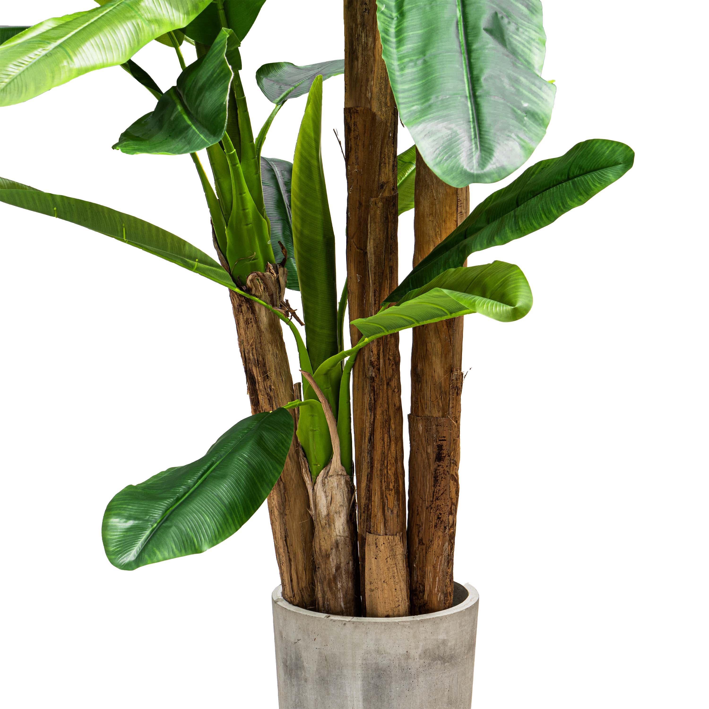 Faux Big Dark Green Veined Plantain Tree - 9ft (Set of 4)