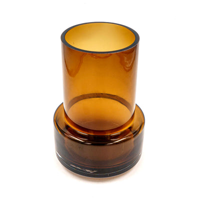 Amber Brown Cylinder Glass Vase