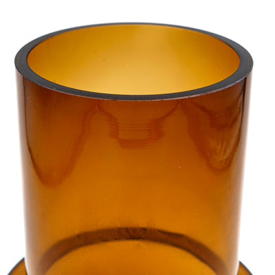 Amber Brown Cylinder Glass Vase