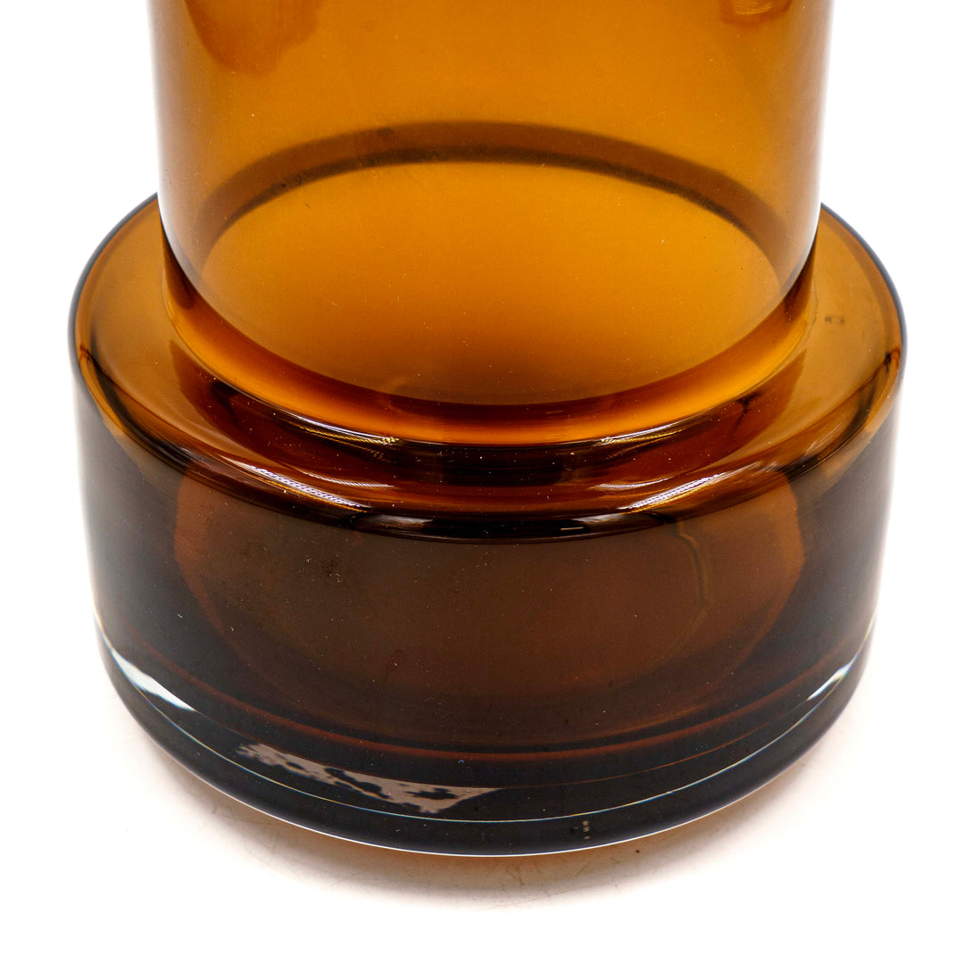 Amber Brown Cylinder Glass Vase
