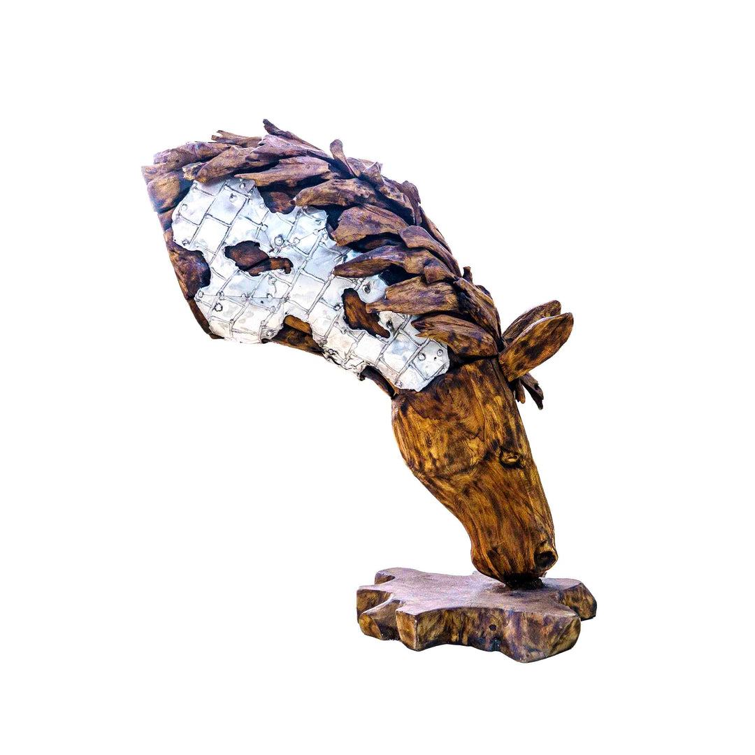 Luxe Grazing Horse Head Sculpture