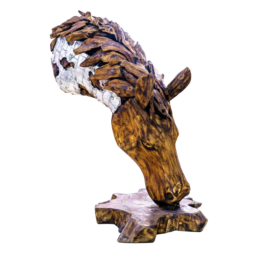 Luxe Grazing Horse Head Sculpture