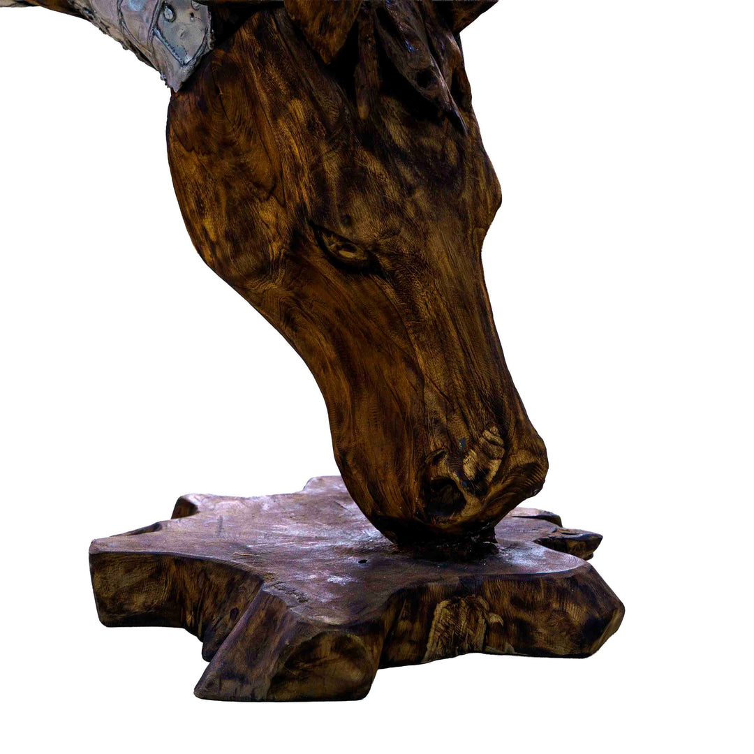 Luxe Grazing Horse Head Sculpture