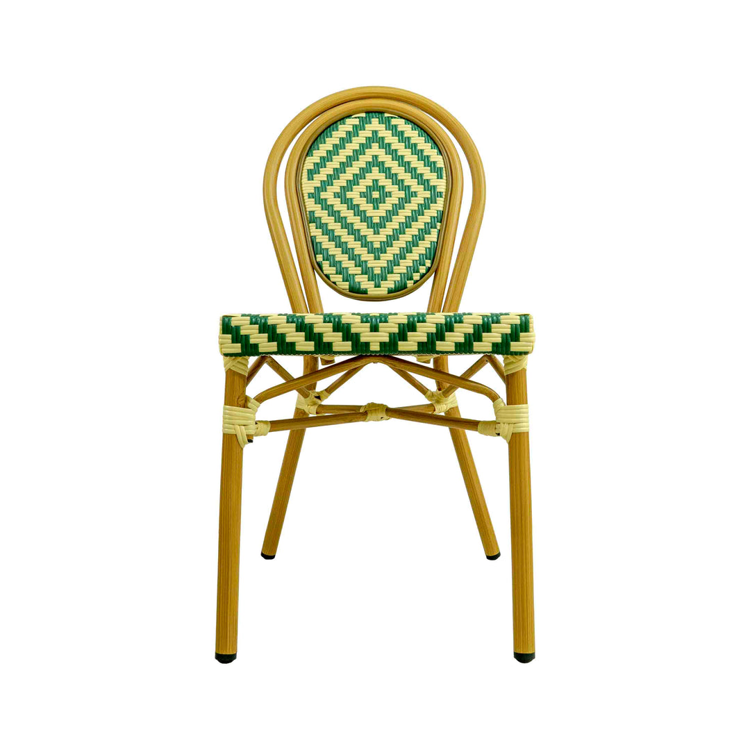 Quin Rattan Bistro Chair Green