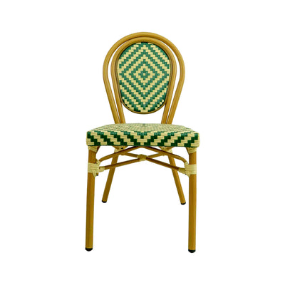 Quin Rattan Bistro Chair Green