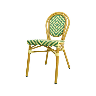 Quin Rattan Bistro Chair Green