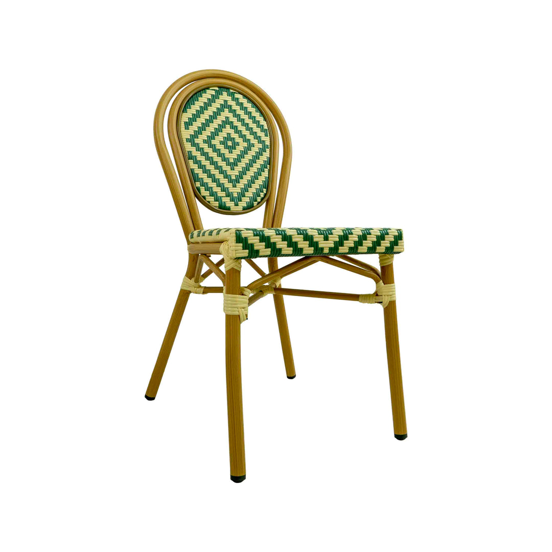 Quin Rattan Bistro Chair Green