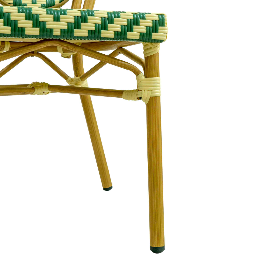 Quin Rattan Bistro Chair Green