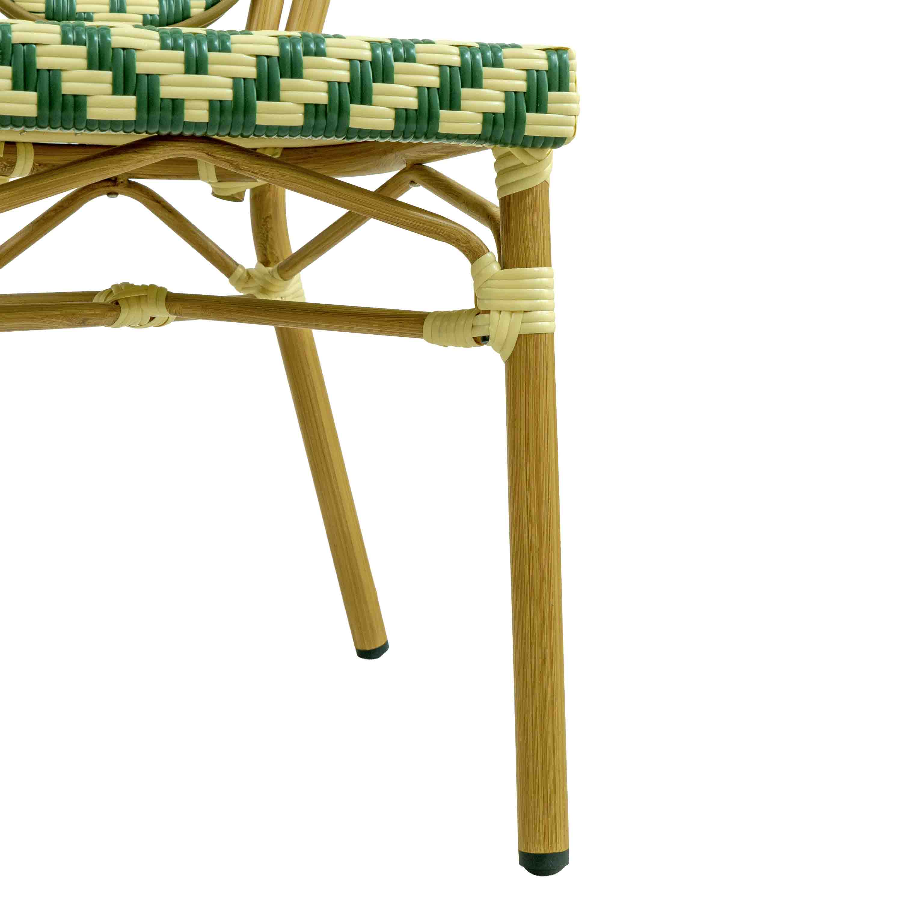 Quin Rattan Bistro Chair Green