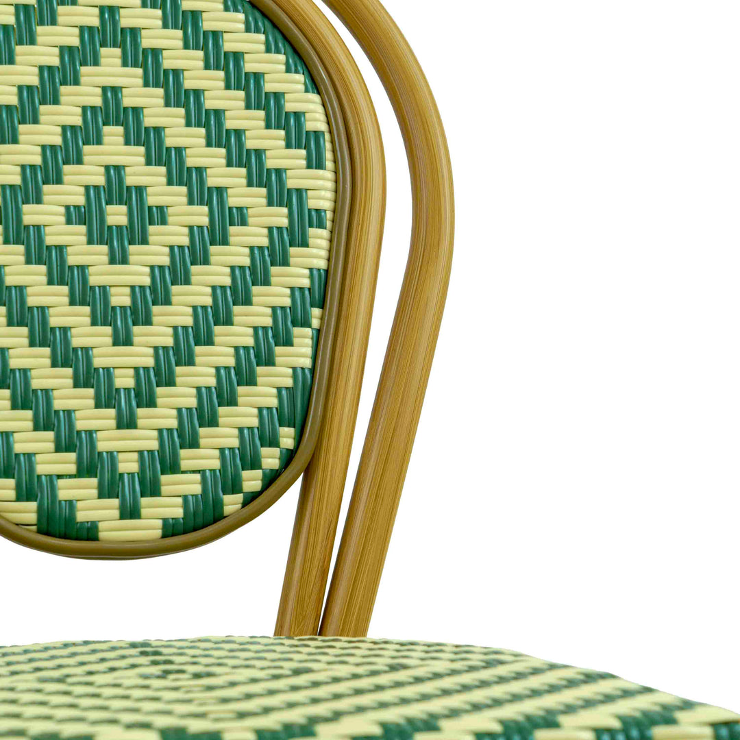 Quin Rattan Bistro Chair Green