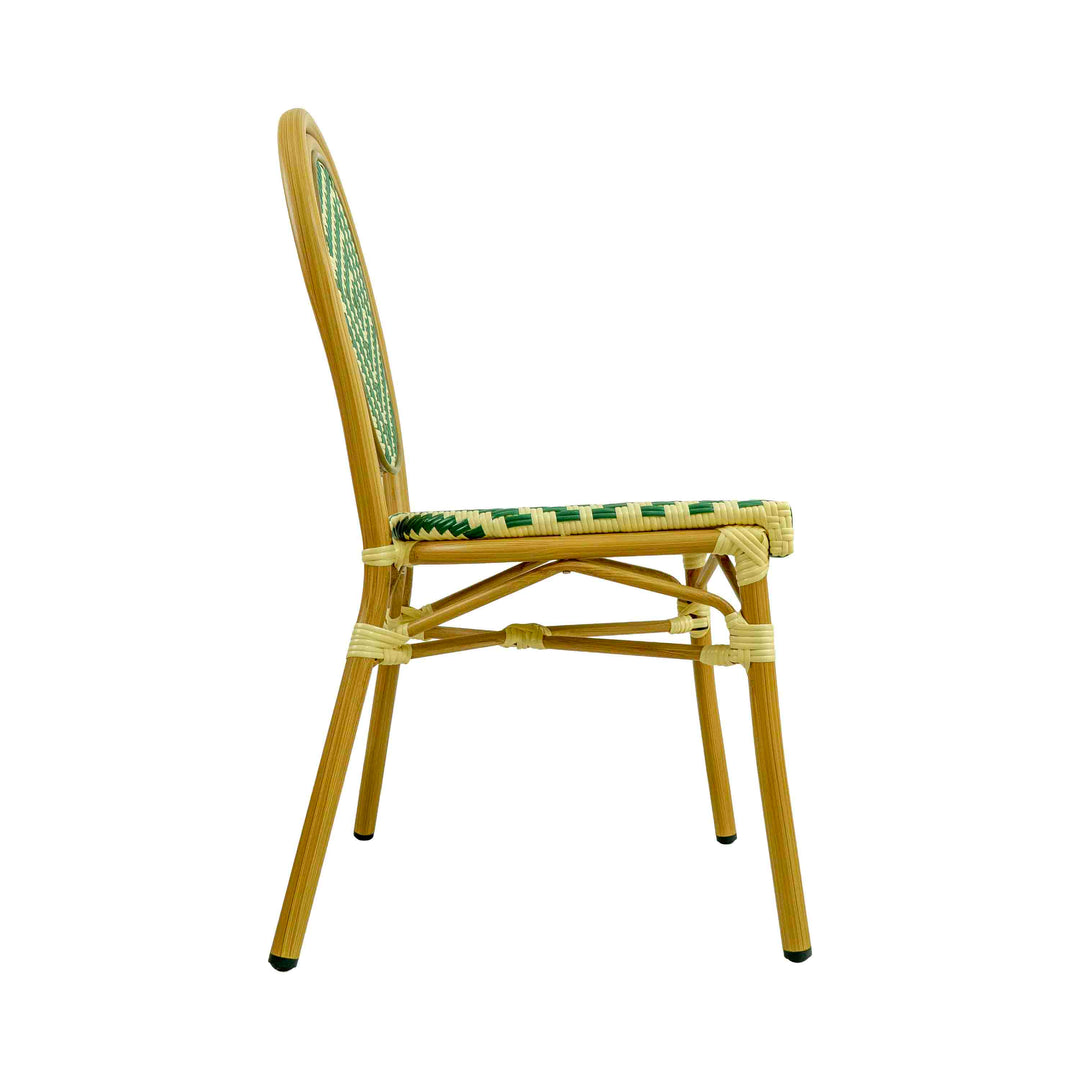 Quin Rattan Bistro Chair Green