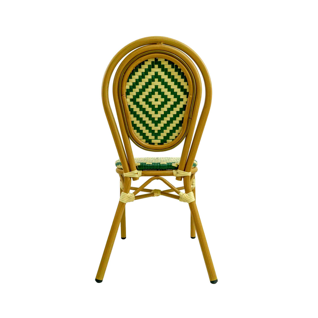 Quin Rattan Bistro Chair Green