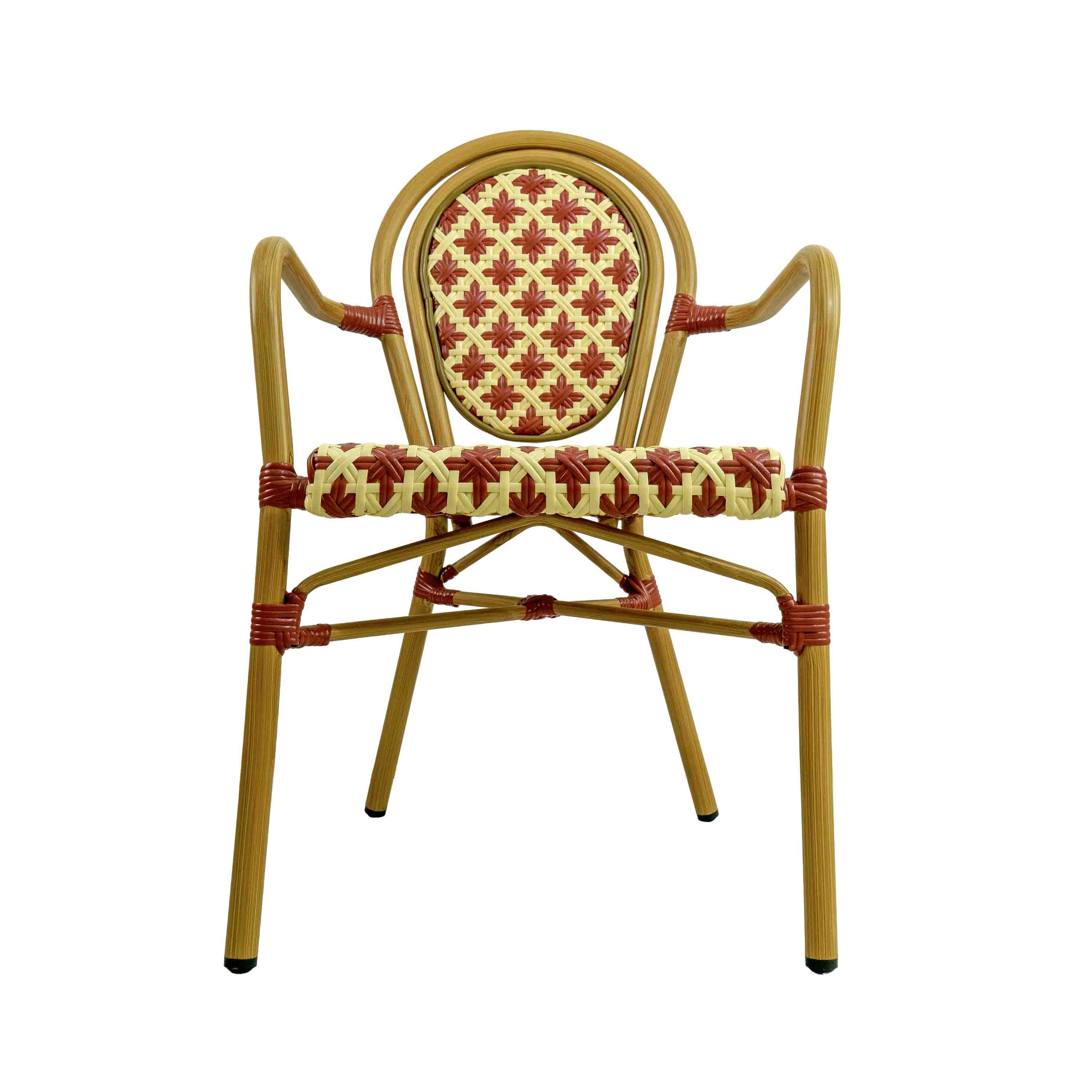 Quin Rattan Bistro Chair Red