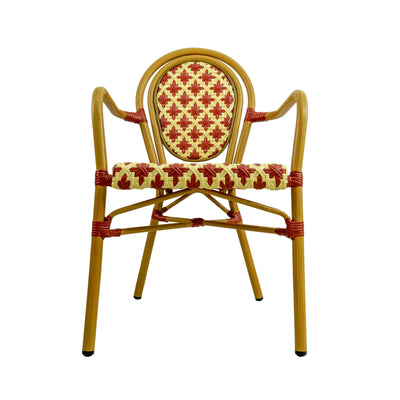 Quin Rattan Bistro Chair Red