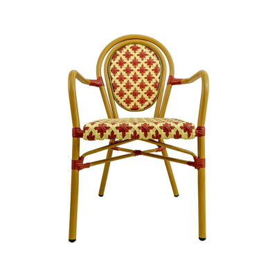 Quin Rattan Bistro Chair Red