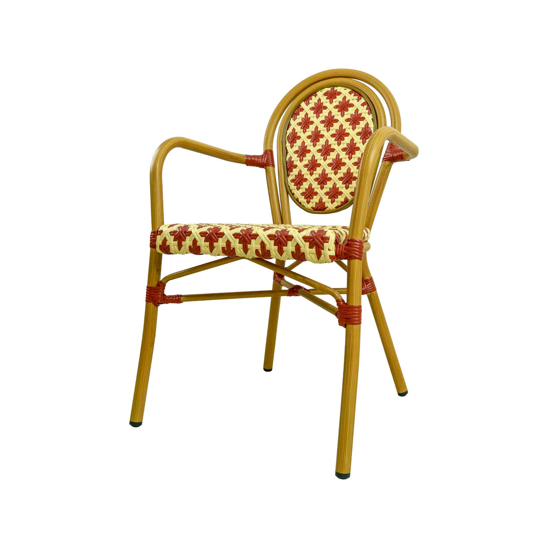 Quin Rattan Bistro Chair Red