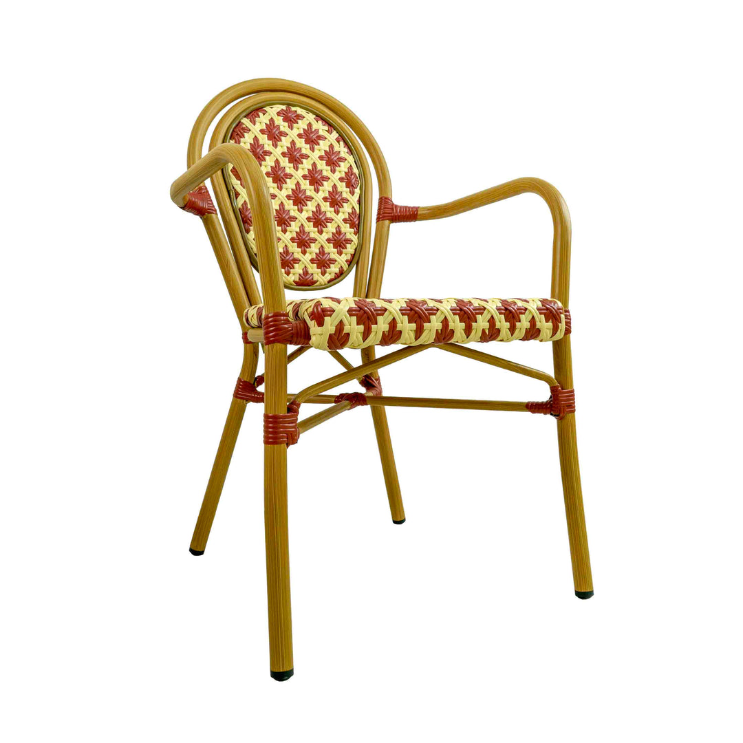 Quin Rattan Bistro Chair Red