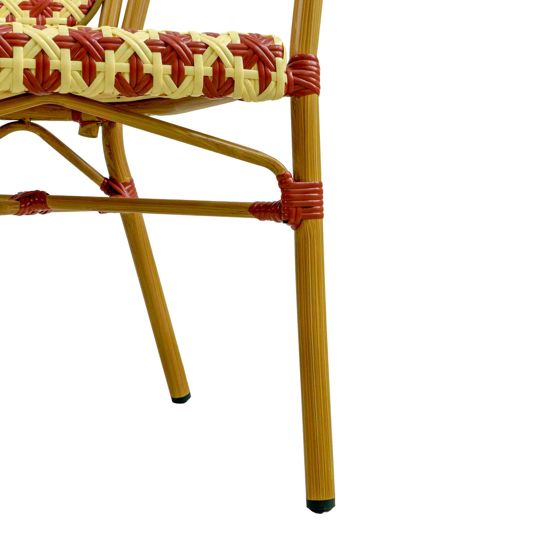 Quin Rattan Bistro Chair Red
