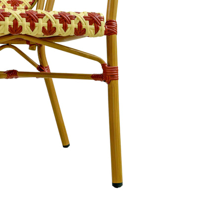 Quin Rattan Bistro Chair Red