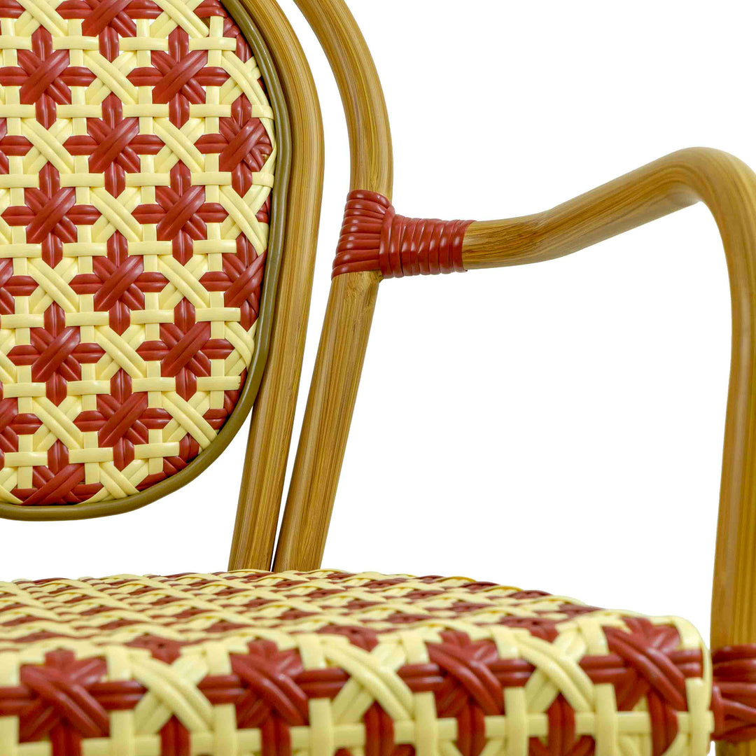 Quin Rattan Bistro Chair Red
