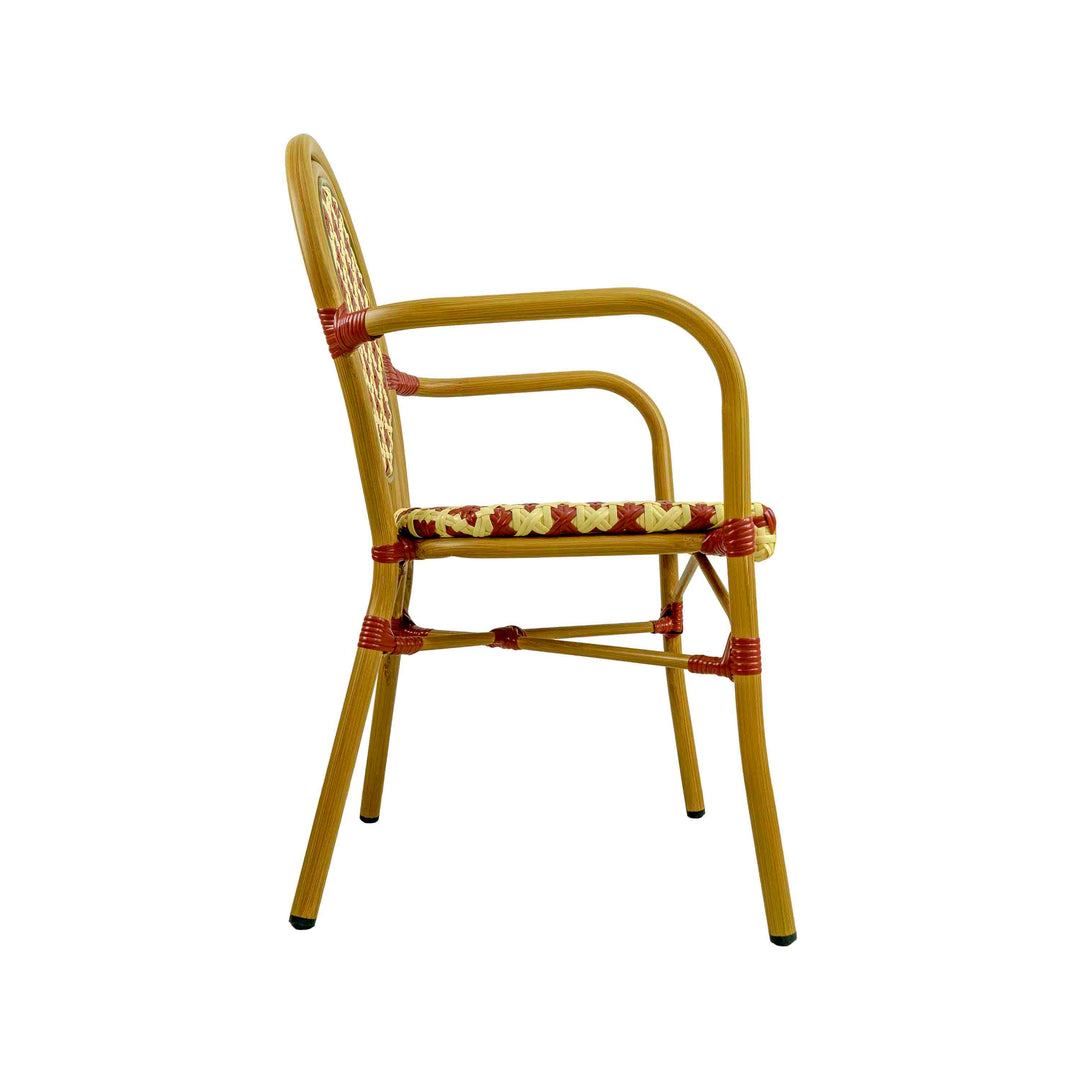 Quin Rattan Bistro Chair Red
