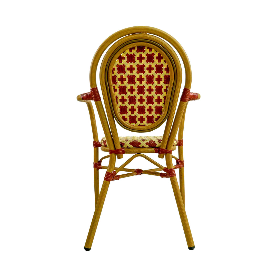 Quin Rattan Bistro Chair Red