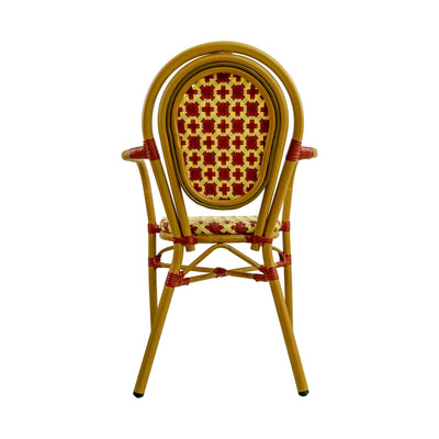 Quin Rattan Bistro Chair Red