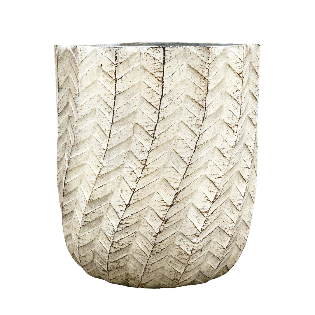 Textured Ivory Cement Pot