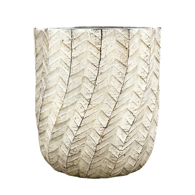 Textured Ivory Cement Pot