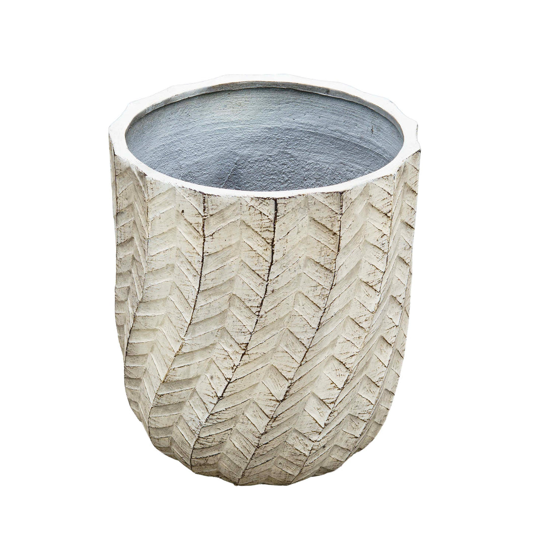 Textured Ivory Cement Pot